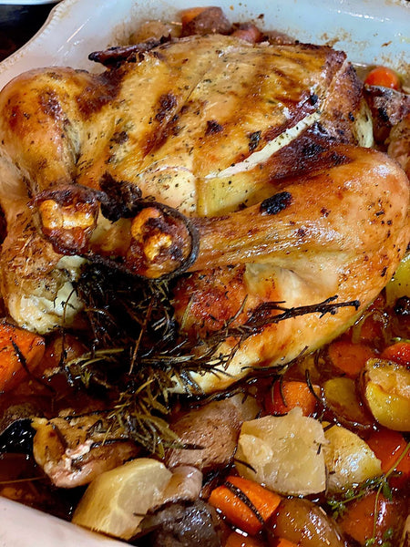 Abby J's Roasted Garlic Chicken with Root Vegetables