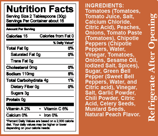 CHIPOTLE PEACH SALSA- HALF CASE (6 BOTTLES)